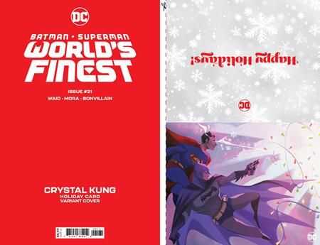 DC Comics - BATMAN SUPERMAN WORLDS FINEST # 21 COVER C CRYSTAL KUNG DC HOLIDAY CARD SPECIAL EDITION VARIANT