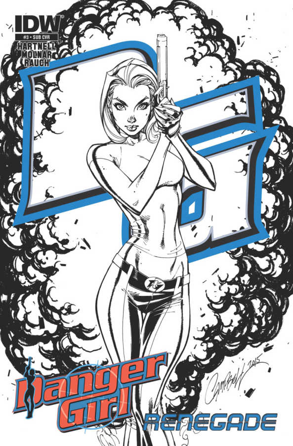 IDW - Danger Girl # 3 J. Scott Campbell Cover Black & White