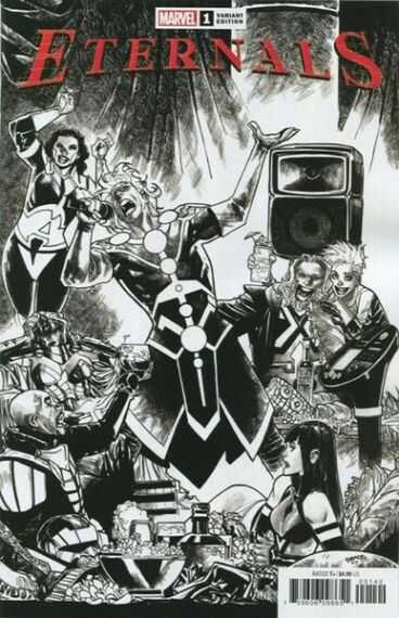 DC Comics - ETERNALS (2021) # 1 RAMOS LAUNCH B&W VARIANT