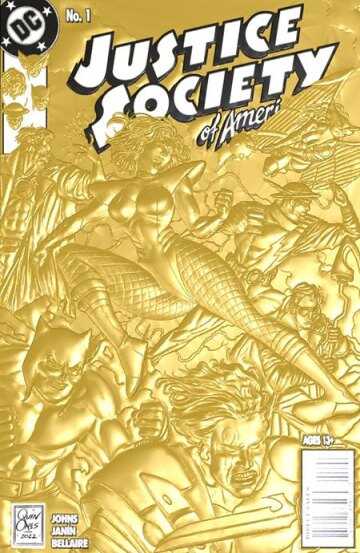 DC Comics - JUSTICE SOCIETY OF AMERICA # 1 COVER C JOE QUINONES 90S COVER MONTH FOIL MULTI-LEVEL EMBOSSED CARD STOCK VARIANT